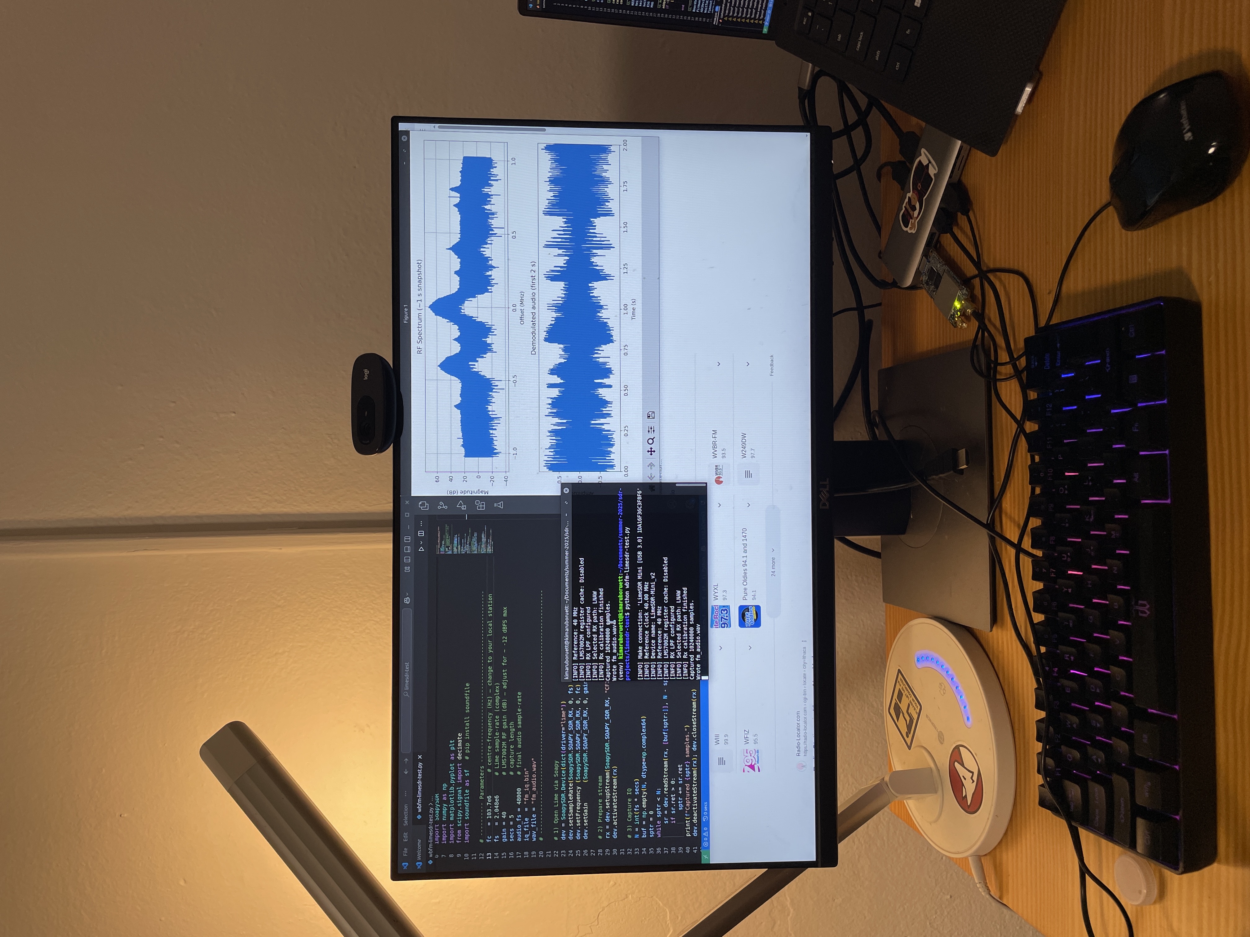 Monitor with Spectrum Plot and Command Line Output